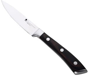 MasterPRO by Carlo Cracco coltello verdura da cucina 8,75cm in acciaio inossidabile di altissima qualità, lama a doppia forgiatura per massima precisione, impugnatura in Pakkawood, con coprilama