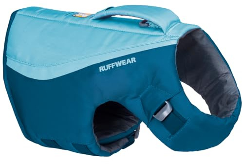 Ruffwear, Float Coat Dog Life Jacket, Premium Buoyancy Swim Vest with Lift Handle, Secure Fit & Reflective Trim, Adjustable Flotation for Swimming, Boating, & Outdoor Adventures, Deep Blue, Medium