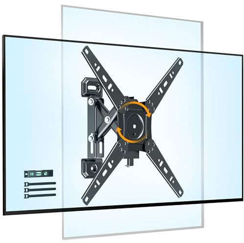 FORGING MOUNT TV Monitor Wall Bracket for 13-49'' TVs/Monitor, Corner Wall Mount Landscape to Portrait, 360° Rotation Wall Mount VESA 75x75mm to 300x300mm, up to 25kg, Extendable TV Mount