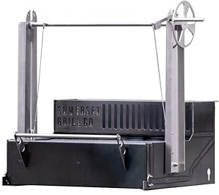 Somerset Grill Co Asado wood-fred Grill - Argentinian style parilla grill with easy to use height control and ember maker for easy outdoor cooking (Asado Grill Gunmetal only)