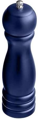 OCS Parts Pro Series Dark Blue Wooden Pepper Mill with Adjustable Grinder | 8-Inch Traditional Salt or Pepper Mill for Home Kitchens, Restaurants or Catered Events