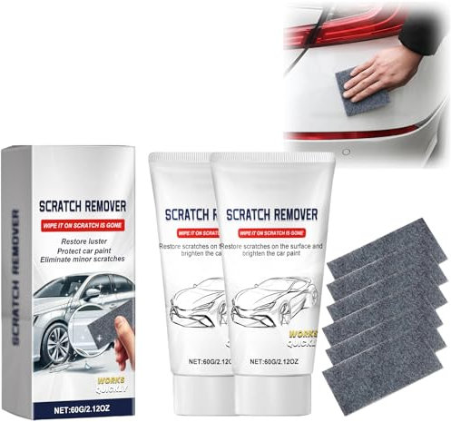 2PCS Kit per la Rimozione dei Graffi Dell'auto, Cera Lucidante per Pasta Automatica, Vernice Lucidante AntiGraffio Portatile e Antipolvere, per Rimuovere Graffi Vernice Pasta Abrasiva Lucidante