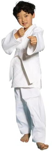 ANQKYO Judo Anzug Judo-Kleidung, verdickt, Standard-Judo-Kleidung aus Baumwolle for Herren und Damen, Anfänger, Erwachsene, Blaue und weiße Wettkampfkleidung(White,190cm)