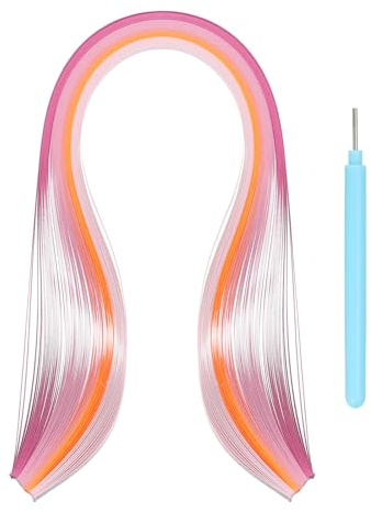 sourcing map Paper Quilling Kit, 15.4 Inch 3mm Paper Quilling Strips with Blue Pen for Beginners DIY Hand Crafts Teaching Tools Flower Decoration(Pink, Pack of 100)