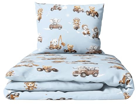 Baby Comfort 2 Piece Children Quilt Duvet & Pillow Set 80x70 cm 12M+ (Animals in transport)