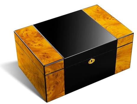 portatile da viaggio Humidor for sigari Humidor for sigari in legno di cedro multistrato Scatola idratante for sigari di grande capacità Custodia da viaggio portatile adatta for 150 pezzi scatola da v