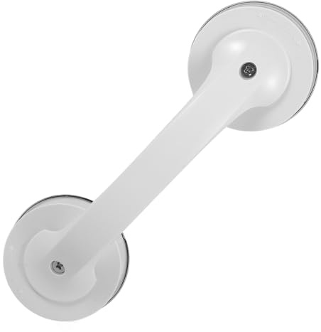 ZUNOXAZ Asidero de Ducha con Ventosa Blanco Barra de Seguridad Antideslizante para Baño Agarradera Práctica para Personas Mayores y Discapacitados Soporte Estable para Bañeras y Ducha