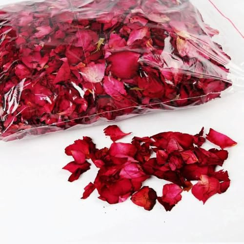 VIXDA Pétales de Rose séchés naturels romantiques, 50 g, pour Le Bain, Le Spa, la Douche, l'aromathérapie, pour Le Bain