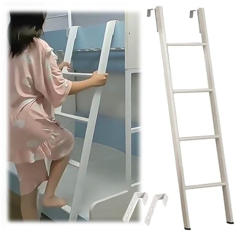Échelles de Lit Échelle pour Lits Superposés pour Enfants et Adultes, Échelle Escamotable pour Petits Espaces, Échelle pour Lits Jumeaux avec Crochet pour Dortoir(130cm/50)