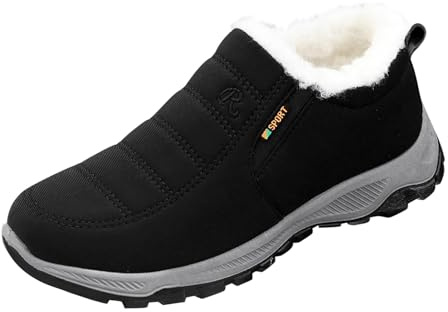 Generisch Baskets homme femme hiver chaussures de sport bottines confortables antidérapantes chaussures orthopédiques légères bottines courtes slip on bottes larges bottines courtes d'hiver, Z2 noir