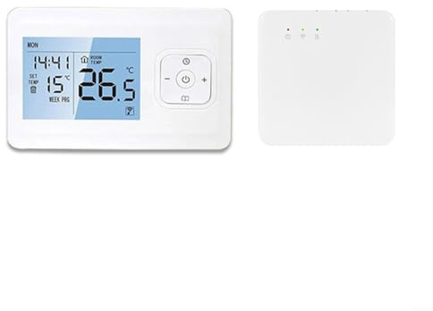 Glewi programmerbar termostat för smart hem, trådlös rumstermostat med appkontroll för gaspanna, veckoschema och barnlås