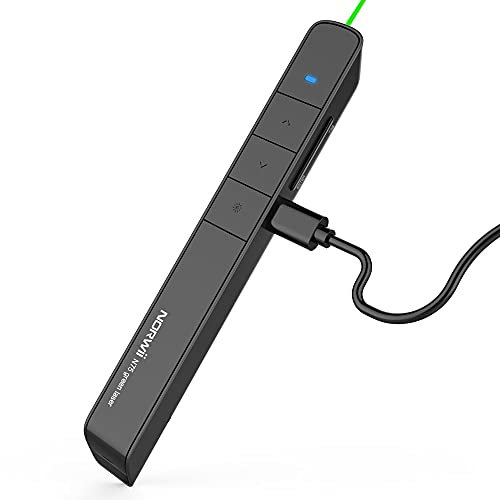 NORWII N75 Wireless Presenter mit grünem Licht, 330FT Office Präsentationsfernbedienungen Präsentationsklicker für Powerpoint-Präsentationen