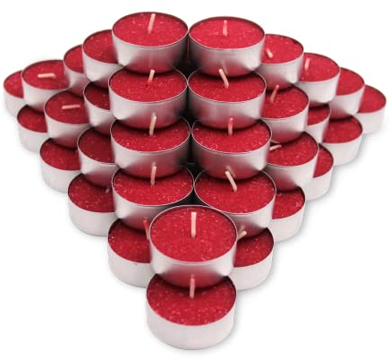 Cocod'or COCODOR Scented Tealight Candles/Black Cherry / 100 Pack / 4-5 Hour Extended Burn Time/Made in Italy, Cotton Wick, Scented Home Deco, Fragrance, Mother's Day
