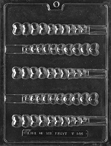 Grandmama's Goodies V144 Valentine's Day I Love You Heart Pretzel Lollipop Chocolate Candy Soap Mold with Exclusive Molding Instructions … (1)