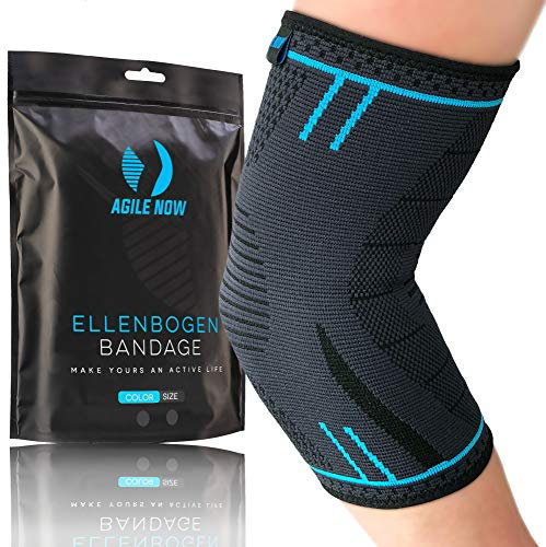 AGILE NOW Ellenbogenbandage Tennisarm Stabilisiert & Schützt für Tennis Bandage Ellbogen Bandage Ellenbogen Armbandage Herren Damen (M)