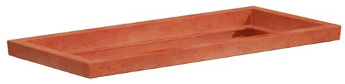 Decorspace Sottovaso per Fioriera rettangolare in resina per piante e fiori Made in Italy da esterno (78 x 35 per vaso da 80 cm, Terracotta)