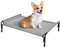 Veehoo Kühlendes Hundeliege Outdoor, Erhöhtes Hundebett für Mittelgroße Hunde, Tragbares Stehendes Haustierbett mit Waschbarem Atmungsaktivem Netz, rutschfeste Füße, Medium, Grau
