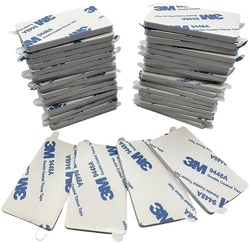 Spyder Tape 9448A Heavy Duty Double Sided Foam Mounting Tape - 40 Pack Waterproof Adhesive Pads with Easy Peel Tabs - No Residue Sticky Squares for Wall, Glass, Wood & Metal (White, 50mm x 30mm)