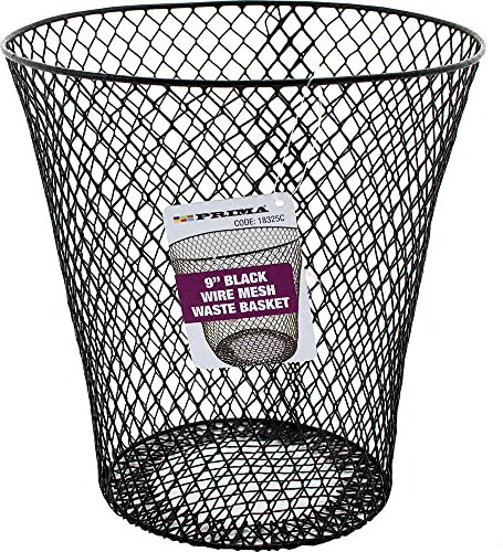 BARGAINS-GALORE Set Of 2 Wire Mesh Waste Bin - 9” Paper, Rubbish & Garbage Bin Suitable For Home, Office, Bedroom, Kitchen & Many More | Strong Quality Wastebasket, Durable Trash Can