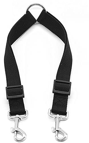 LEEQ doppelleine für 2 Hunde - Verstellbar Doppelte Haustier Trainer Leine Kein Gewirr Double Dog Doppelleine Gehen Trainer Leine für Zwei Hunde(Schwarz)