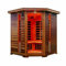 PureHaven Infrarotkabine 150x150x80x95x80 cm aus kanadischem Tannenholz Bluetooth-Soundsystem Lichttherapie in 4 Farben digitale Steuerung