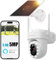 BondFree 5mp Caméra Surveillance WiFi Extérieur sans Fil Solaire, Batteries/Panneau Solaire, Vision Nocturne Couleur, Audio-bidirectionnel, Caméra Solaire IP65, Détection Humaine,2.4GHz WiFi, Blanc