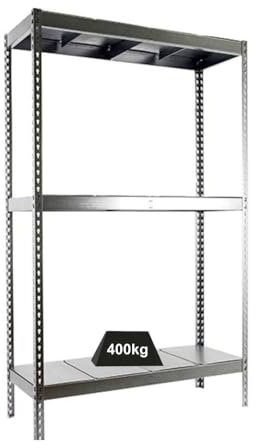 PROREGAL Schwerlastregal MID Metal YETI Three | HxBxT 150x150x75cm | Fachlast 400kg | Verzinkt | Regal Standregal Werkstattregal Lagerregal Kellerregal