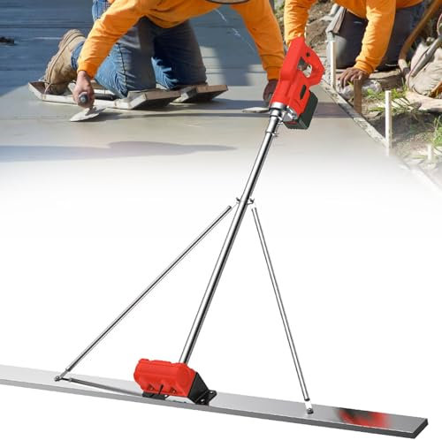 Attrezzo vibrante per finitura del calcestruzzo per massetto, vibratore elettrico per calcestruzzo con pannello in acciaio inossidabile da 4,9 piedi, kit vibrante per massetto in calcestruzzo