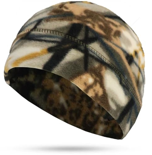 RALSPEC Skog kamouflage fleece termisk mössa hatt varm mikrofleece kamouflage vinter skalle keps jakt skytte utomhus engelsk ek träd riktiga blad mönster, Kamouflage, S/L