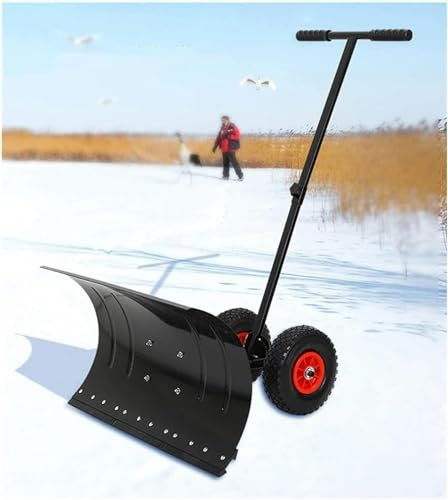 Snöplog snöborttagningsspade, snöspade utomhus snöskyfflar med justerbar höjd |rullande snöplogg med hjul för väg snöborttagningsverktyg snöskjutare
