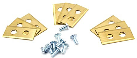 vhbw 9X Ersatz-Messer kompatibel mit Parkside PMRDA 20, PMRA 20 Rasenmäher - Ersatzklinge Gold, Stahl (Titanbeschichtung)