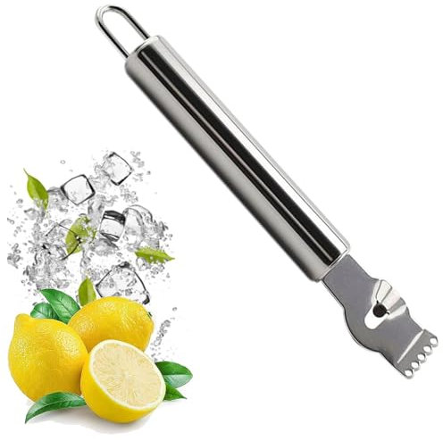 Lemon Stainless Steel Zester Grater Orange Citrus Kitchen Peeler Tool with Channel Knife, Stainless Steel - Premium Kitchen Chef Tool Handheld Fruit Orange Peeler Kitchen Tools