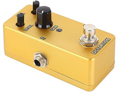 Pedal für Elektrikgitarren-Effekte, Mini-Modulation Leistungsstarke Pedalpedalkontrollen mit Einem Einzigen Block für die Musikaufnahme (Goldene Verzerrung)