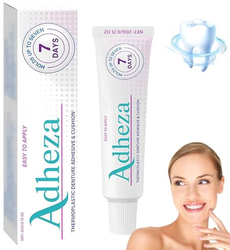 Adesivo Dentale Adheza, Fissativo Per Protesi Adheza, Adesivo Termoplastico Per Protesi, Fissativo A Tenuta Forte Per Uso Quotidiano, Colla Dentale Per La Riparazione Dei Denti (1 pz)