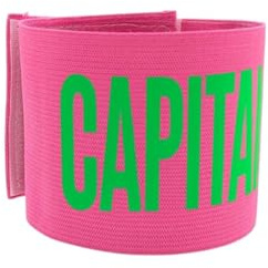 Bandeau de capitaine de football adulte professionnel bandeau capitaine de football élastique réglable avec déchirure et sangle pour le bras pour adultes sport rugby équipe Made in Italy (Fucsia)