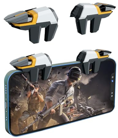DiyGody PUBG Mobile Trigger Controller Accessoires pour PUBG/Call of Duty, Joystick Grip Trigger, 4 Gâchettes Manette pour iPhone & Android