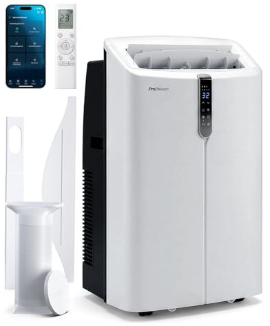 Pro Breeze OmniCool - Ultra Quiet 12000 BTU Portable 4-in-1 Air Conditioner with Smart Home WiFi, App & Voice Control, Dehumidifier, Fan, 24H Timer & Window Kit - Efficient AC Unit for Home & Office