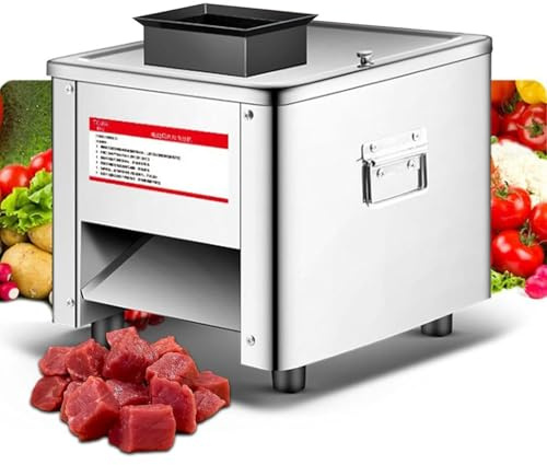 850 W Helautomatisk Elektrisk Köttskärmaskin-Skivare Med Rostfritt Stålbricka,Breddat Inlopp, Elektrisk Köttskärare,Strimlad Maskin,Skivare/Strimlare/Tärningsmaskin 20mm