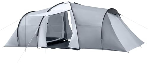 Outsunny Tente de Camping Familiale Dôme, 4-6 Personnes, Multicolore