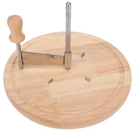 Naroote Rueda Rizadora de Queso, Afeitadora de Queso de Acero Inoxidable de 8,7 Pulgadas, Afeitadora con Base de Madera de Haya con Función Versátil Eficiente, Ideal para Restaurantes, Cafeterías y
