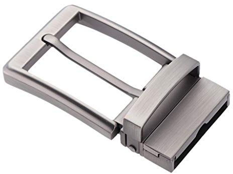F Fityle Fibbia Cintura Reversibile Accesserio Uomo Per Cinture Scarpe Stivali Borse - Grigio Perla, 35mm