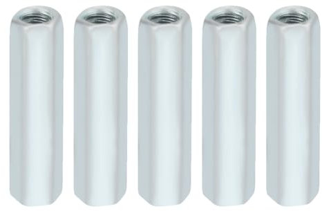 Regun Tuerca Hexagonal Larga, 5 Piezas Tuerca de Varilla Larga, M6 x 40 Tuercas de Acoplamiento Hexagonales de Acero al Carbono, para electrodomésticos y oficinas, equipos de comunicación