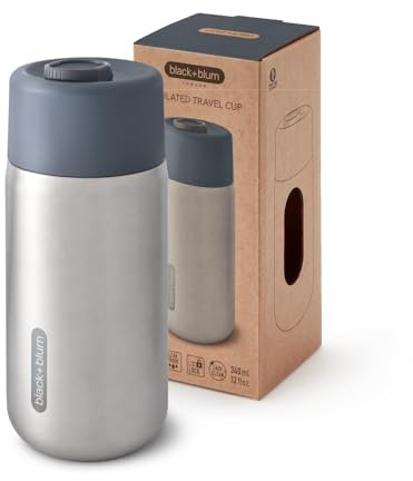 BLACK + BLUM Edelstahl To Go Isolierbecher 340 ml | Schiefer | Thermobecher Kaffee to go hält bis zu 5 Stunden heiß | 100% auslaufsicher | verriegelbarer Deckel | BPA frei | Rutschfest