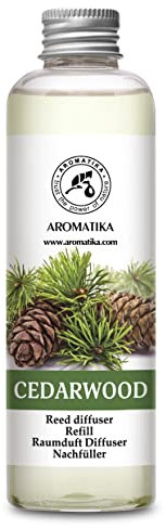 Raumduft Diffuser Nachfüller Zedernholz 200ml - Nachfüller für Duftdiffusor - Reed Diffuser Refill - Raumbeduftung - Zimmerduft Diffuser Nachfüllen - Zedernholz Raumduft - Raumluft
