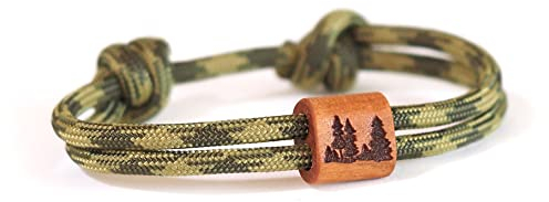Wald Holzarmband aus Segeltau, Abenteuer, Surfer Armband, Holzschmuck
