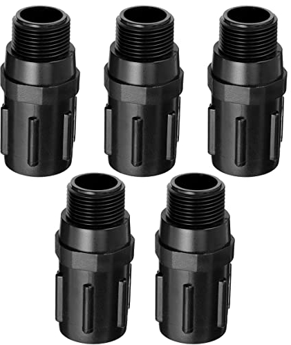 [Pack 5] Régulateur de pression d'irrigation goutte à goutte en plastique 3/4 Réducteur de pression à filetage Régulateur de pression de tuyau d'arrosage pour système d'irrigation Accessoires