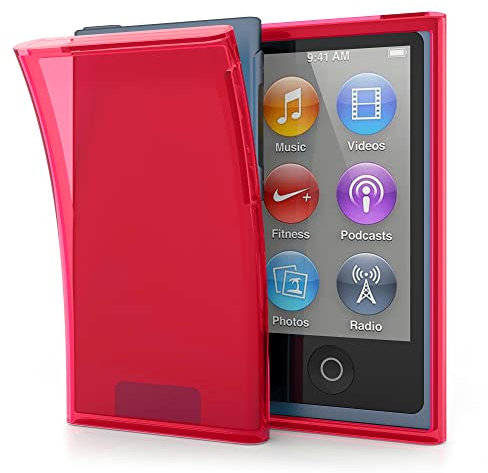 kwmobile Funda Compatible con Apple iPod Nano 7 - Carcasa Protectora Suave de TPU - Case Trasero en Rojo