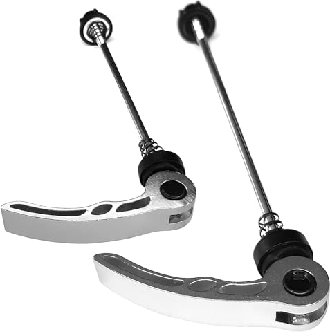 cyclingcolors 2X Cierre Rápido Bicicleta Delantera y Trasera Mecanismo de Apertura Liberación Rápida Rueda De Montaña Carretera, Plata