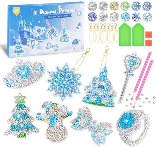 Geschenk Mädchen 5 6 7 8 9 Jahre: Bastelset Kinder ab 6-12 Jahre Diamond Painting Basteln Mädchen 8-10-7-9 Jahre Kinderspielzeug Schlüsselanhänger Geschenke für 10 11 12 Jährige Mädchen Geschenkideen