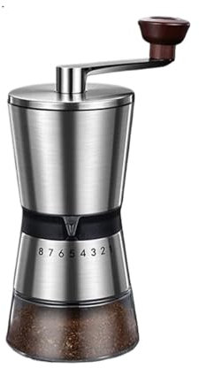 Manuell kaffekvarn Handkaffekvarn med keramisk malningskärna Justerbar hembärbara kaffeslipverktyg(8 gears)